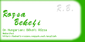 rozsa bekefi business card